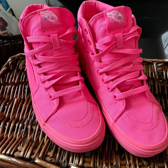 Vans Shoes - Vans High Top SK8 Sneakers Hot Pink Size 7